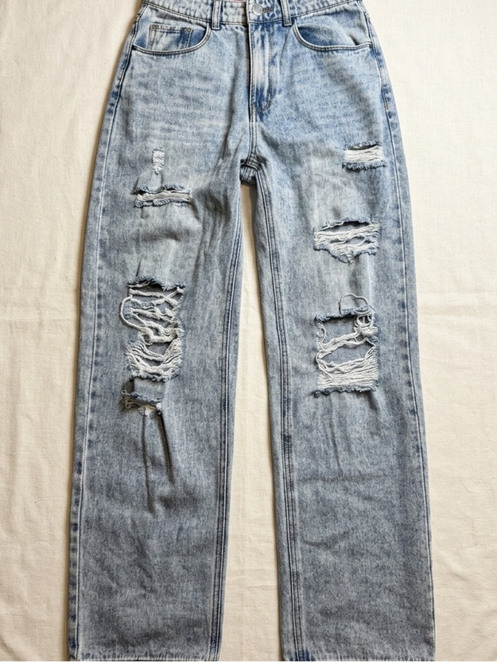 Empyre Tori High Rise Distressed Baggy Skater Jeans - Size 4 / 28 - Picture 2 of 8